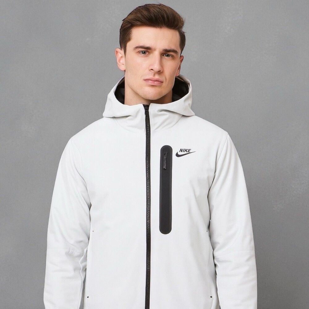 Nike Jacket Mens L White Tech Essentials Zip Repel Insulated Hooded CU4485-203